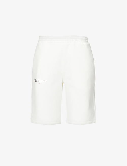 PANGAIA: Text-print recycled and organic cotton-blend shorts