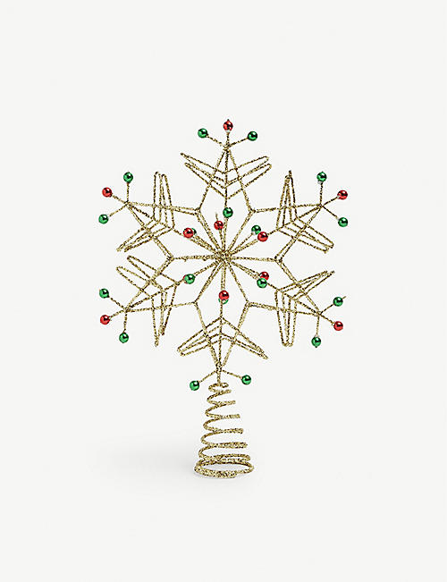 CHRISTMAS: Snowflake glitter treetopper 33cm