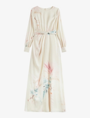 TED BAKER - Rioni floral-print stretch-crepe maxi dress | Selfridges.com