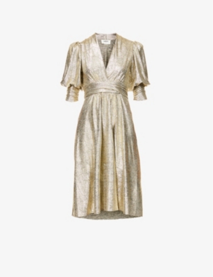 BAu0026SH - Roza metallic stretch-woven midi dress | Selfridges.com