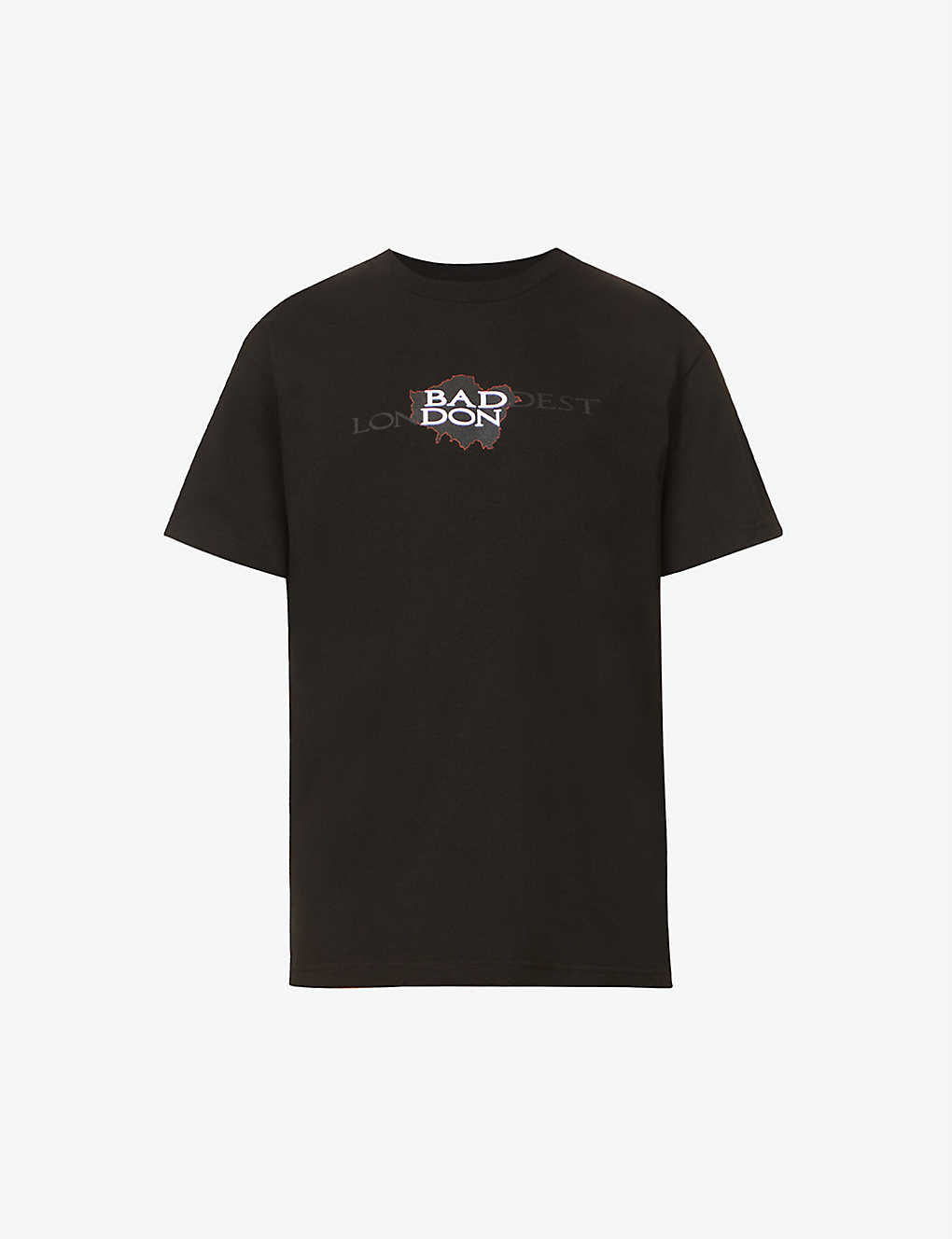 Baddest Skate Shop London Map Graphic-print Cotton-jersey T-shirt In Black