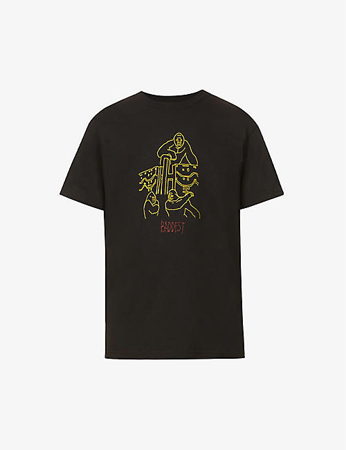 BADDEST SKATE SHOP: Gorillaz On Roof graphic-print cotton-jersey T-shirt