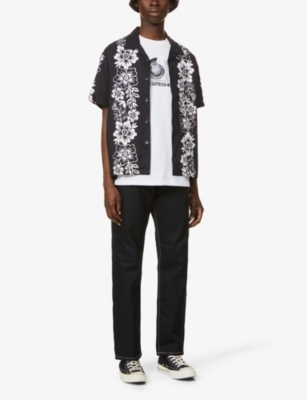 Baddest Skate Shop Ammonite Graphic-print Cotton-jersey T-shirt In White