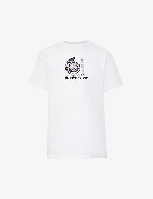 坏人滑板店：Ammonite 图案印花平纹针织混棉 T 恤