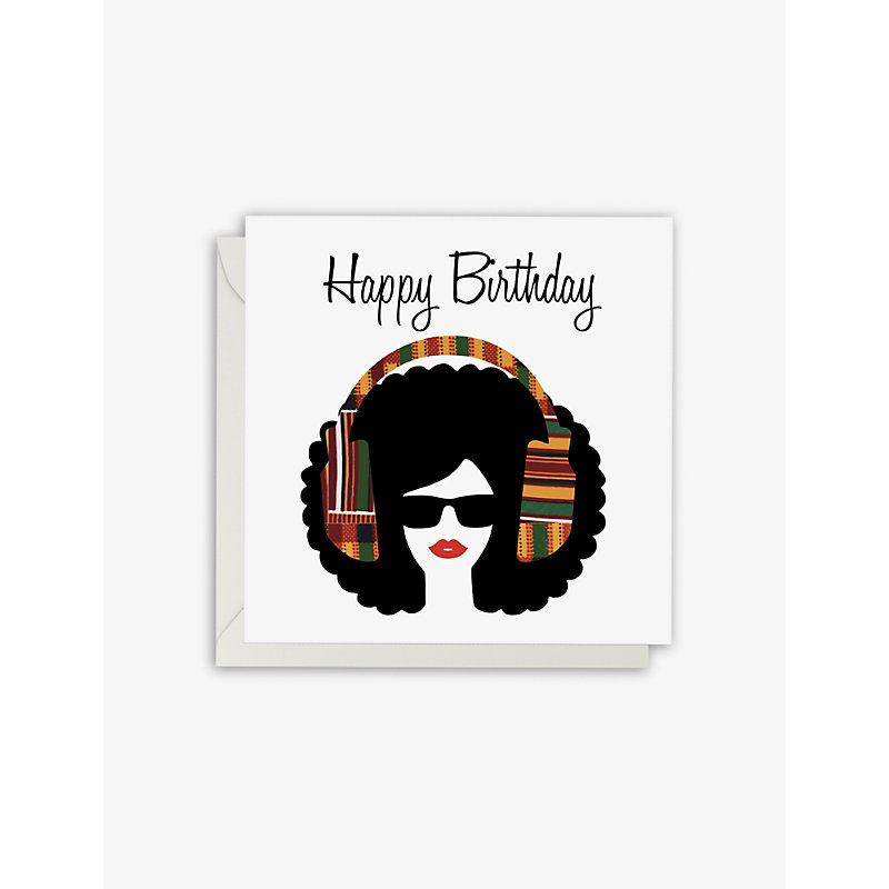 Afrotouch Design Afro Lips Birthday Greetings Card 15cm X 15cm