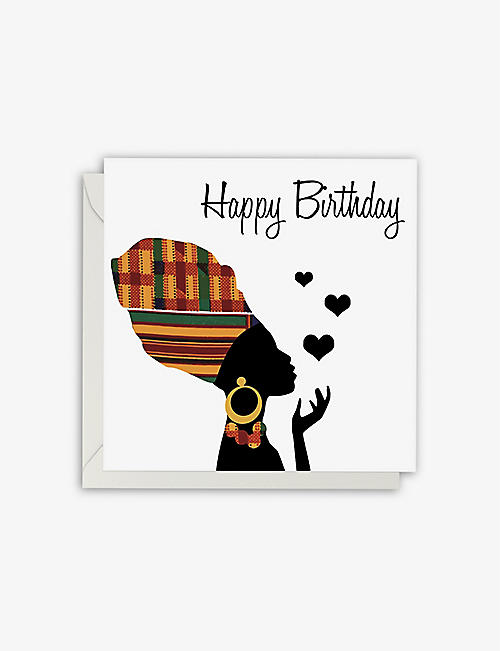 AFROTOUCH DESIGN: Crown & Glory birthday greetings 15cm x 15cm