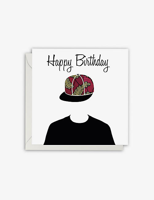 AFROTOUCH DESIGN: Afrocap birthday greetings card 15cm x 15cm
