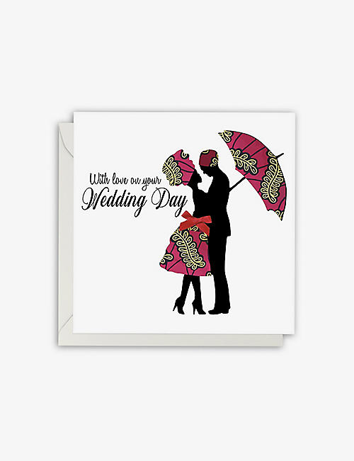 AFROTOUCH DESIGN: Cheers wedding greetings card 15cm x 15cm