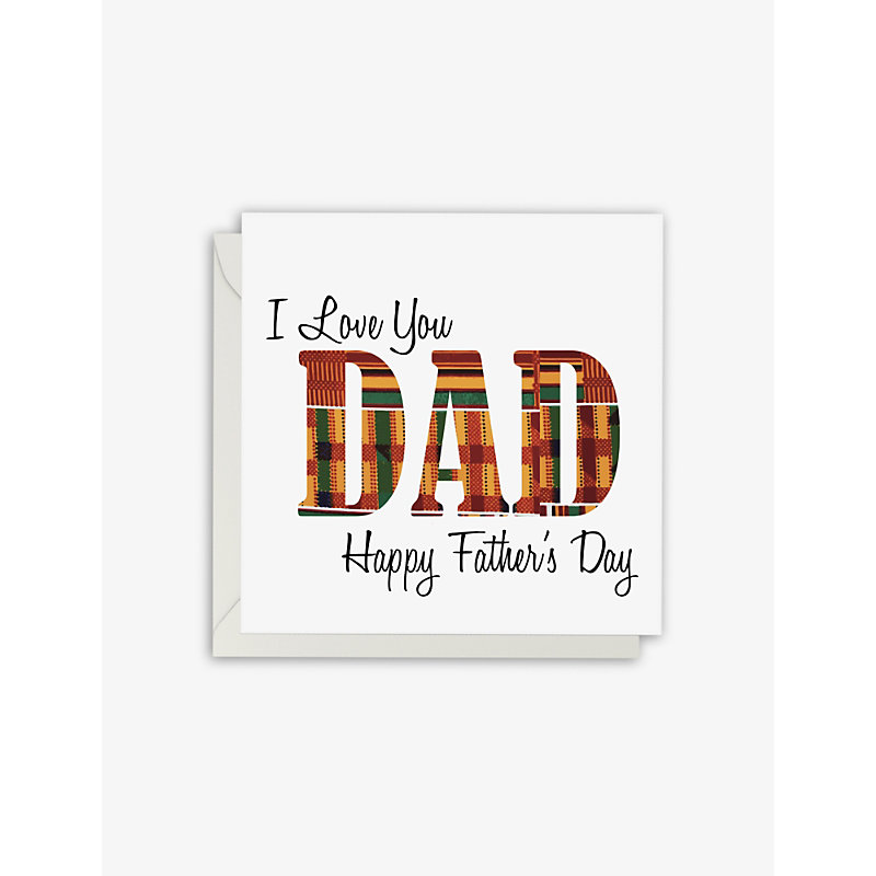 Afrotouch Design I Love You Dad Father's Day Greetings Card 15cm X 15cm