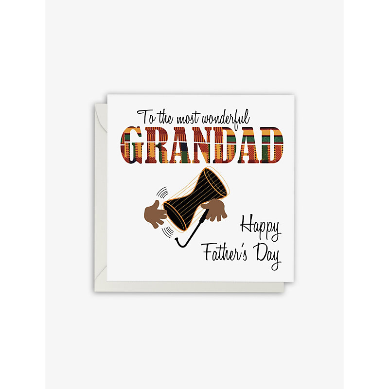 Afrotouch Design Talking Drums Father's Day Greetings Card 15cm X 15cm
