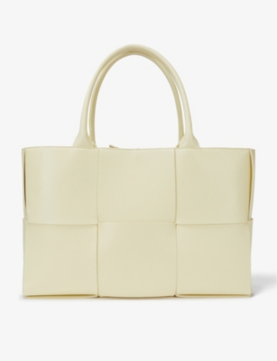 Bottega Veneta Womens Icecream Arco Large Intrecciato Leather Tote Bag In Icecream
