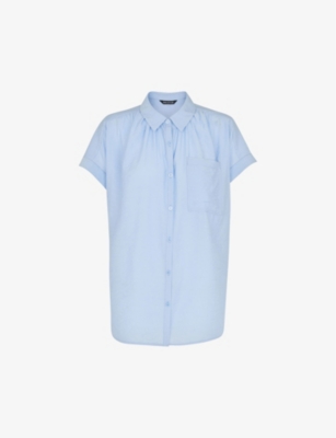 Whistles Womens Multi-coloured Nicola Striped Cotton-poplin Shirt M In Blue Multi