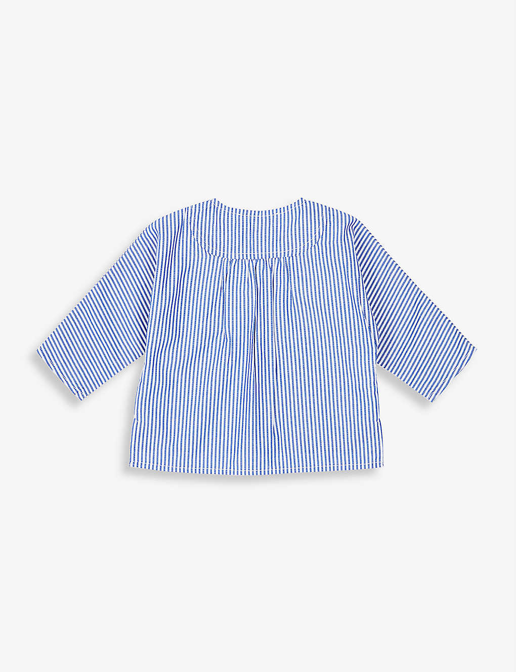 Caramel Babies' Dragonet Buttoned Cotton Shirt 3-24 Months In Blue/white Stripe