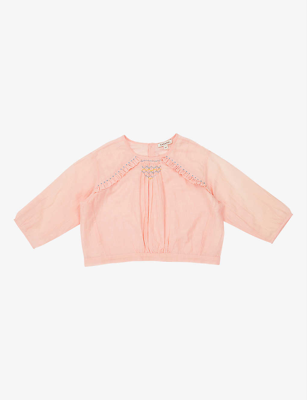 Caramel Babies' Krill Cropped Cotton-blend Blouse 3-24 Months In Pink
