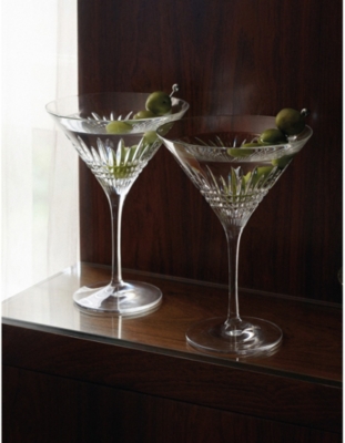 Waterford Lismore Diamond Crystal Martini Glasses Set-of-two