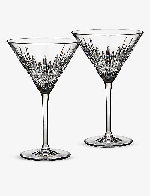 WATERFORD: Lismore Diamond crystal Martini glasses set-of-two
