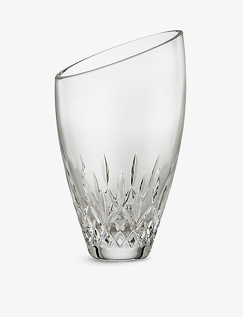WATERFORD: Lismore Essence angled crystal vase 26cm