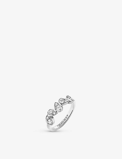 CHAUMET: Joséphine Ronde d'Aigrettes 18ct white-gold and 0.53ct brilliant-cut diamond ring