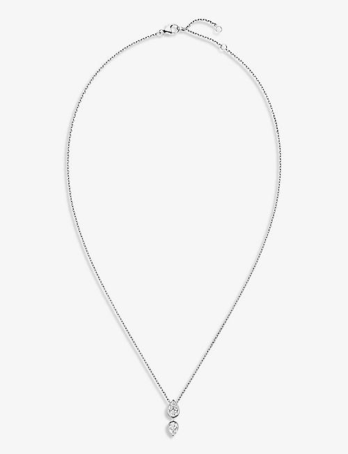 CHAUMET: Joséphine Ronde d'Aigrettes white-gold and diamond pendant necklace