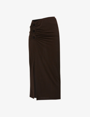 MUSIER PARIS - Adriana high-waist stretch-woven midi skirt  