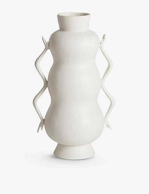 JONATHAN ADLER: Eve Triple Bulb porcelain vase 31.8cm