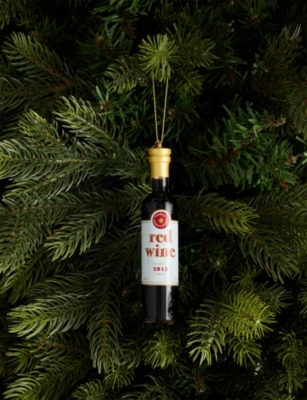 SELFRIDGES EDIT: Red Wine Bottle Glass Christmas Decoration