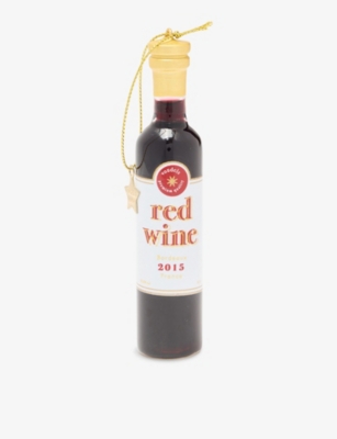 SELFRIDGES EDIT: Red Wine Bottle Glass Christmas Decoration