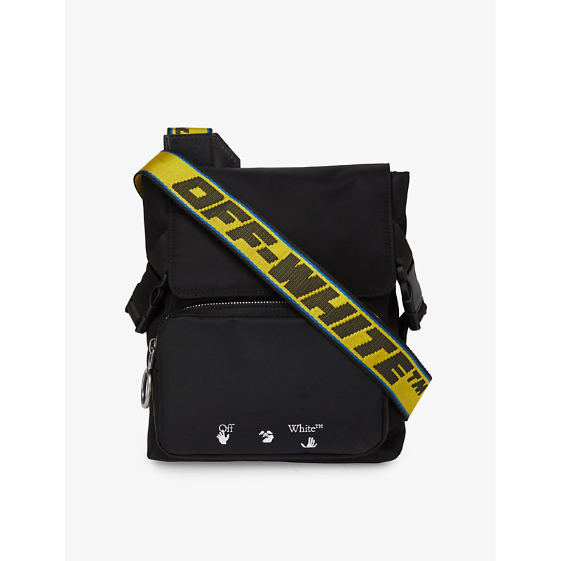 OFF-WHITE BRANDED SHELL AND LEATHER MESSENGER BAG,R03753806