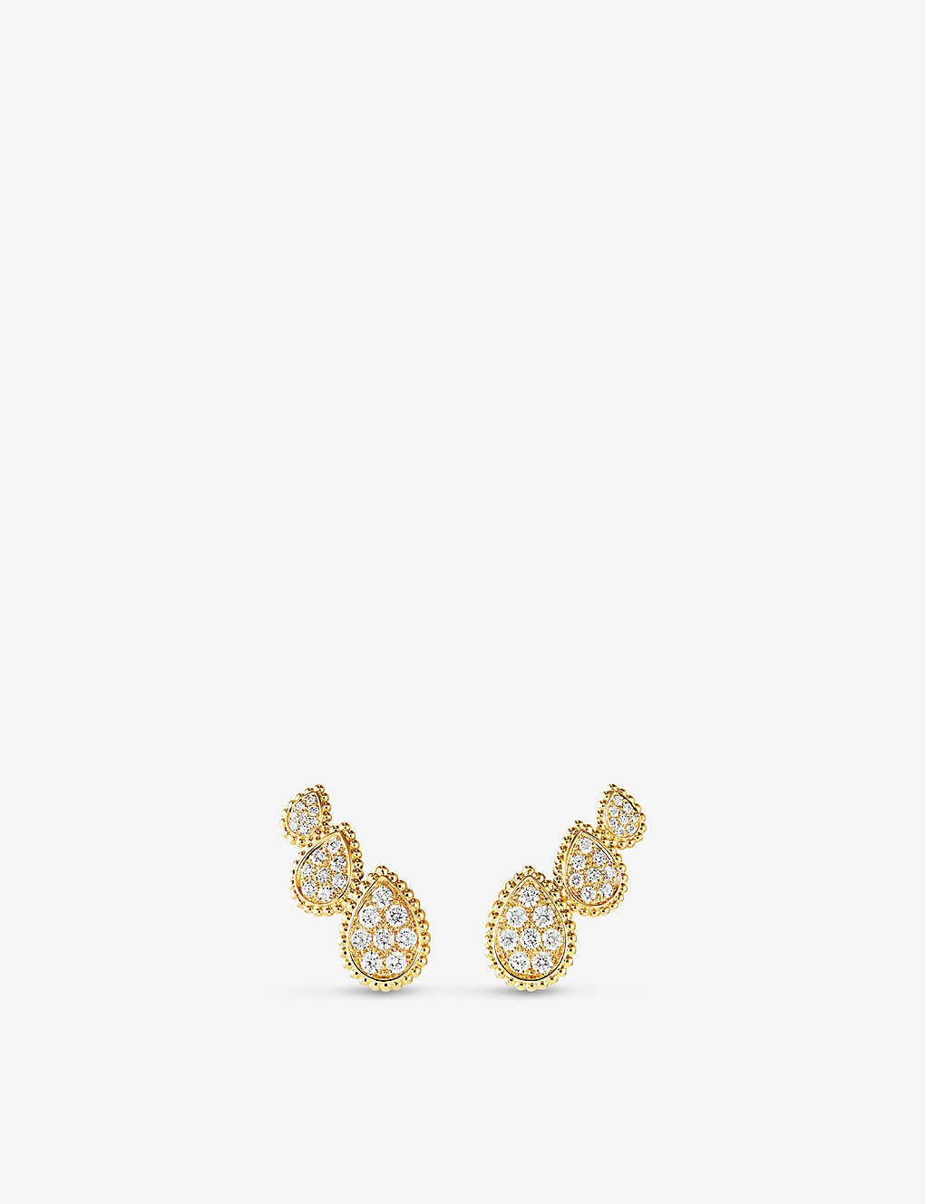 Shop Boucheron Women's Yellow Serpent Bohème Diamants 18ct Yellow-gold And 0.98ct Diamond Earrings