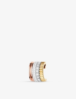 Boucheron Women's White Quatre Classique 18ct Yellow-, White- And Rose-gold, 0.14ct Brilliant-cut Di