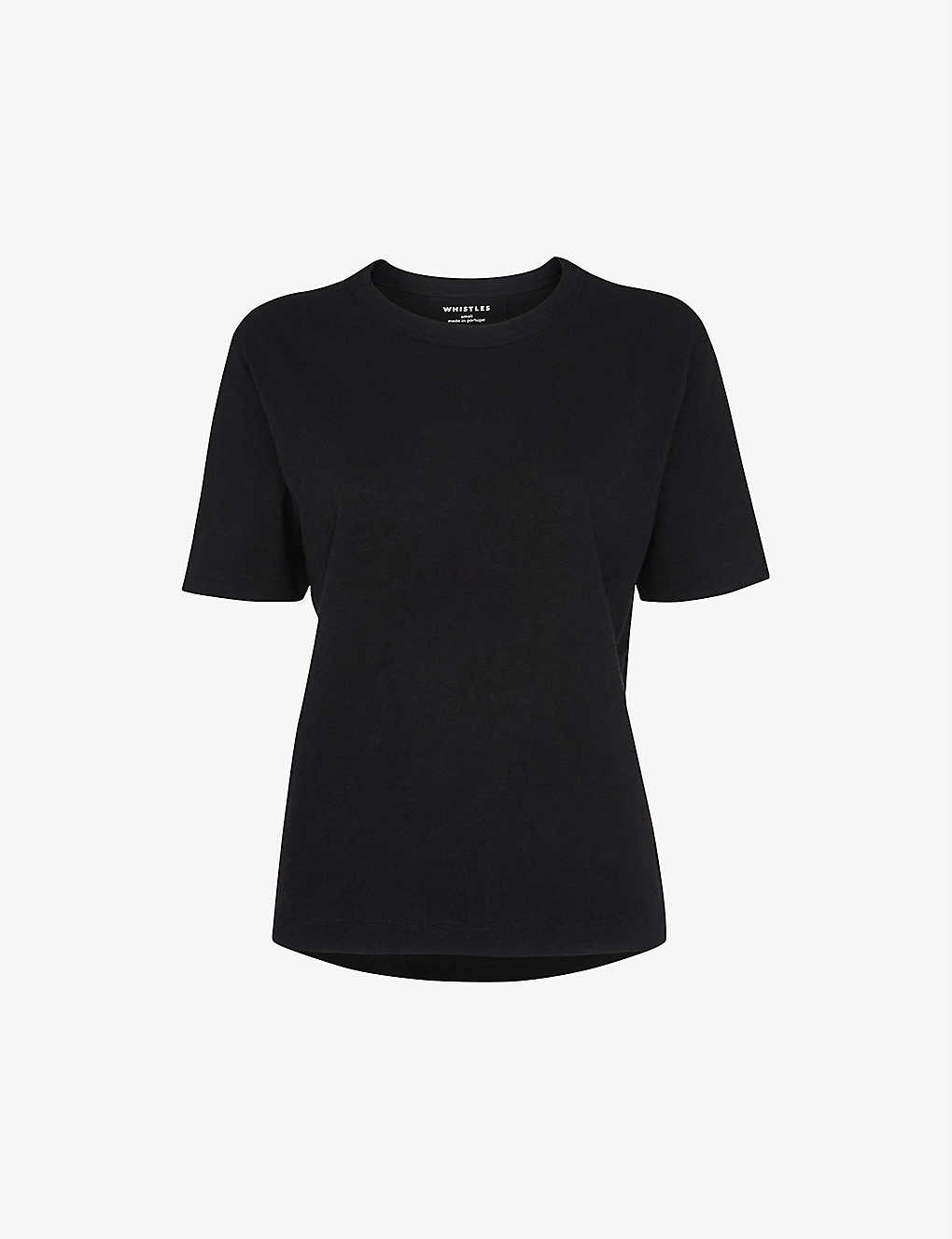 Whistles Emily Ultimate Cotton T-shirt In Black