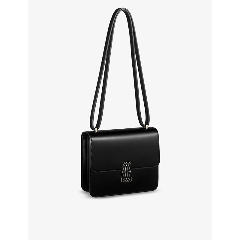 Shop Cartier Womens Black C De Mini Leather Cross-body Bag