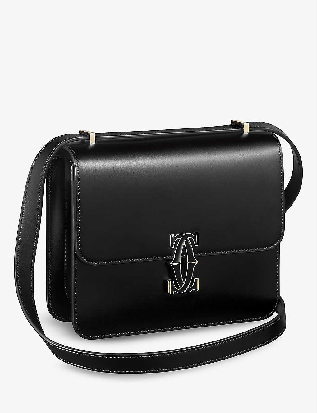 Cartier Womens Black Double C De Mini Leather Cross-body Bag