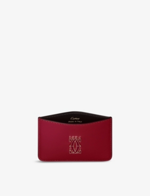 Shop Cartier Cherry Red C De Leather Card Holder