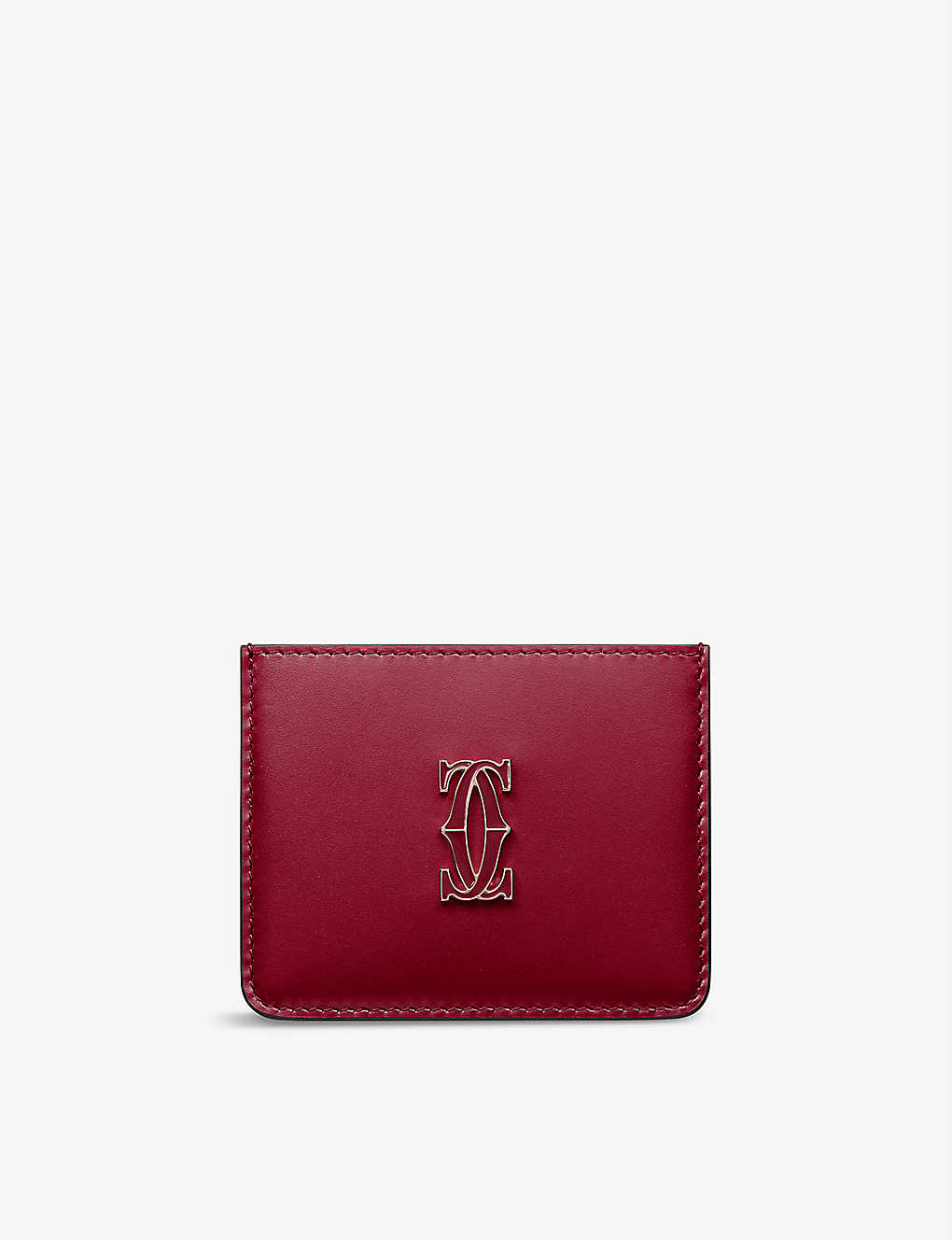 Cartier Cherry Red Double C De Leather Card Holder