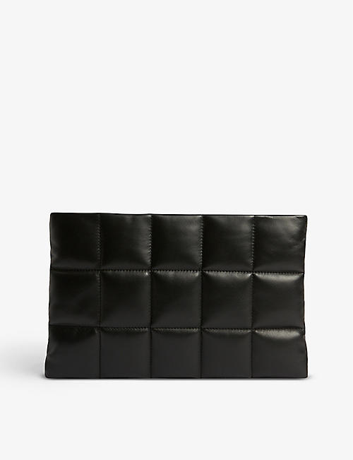 ALLSAINTS: Bettina quilted-leather clutch bag