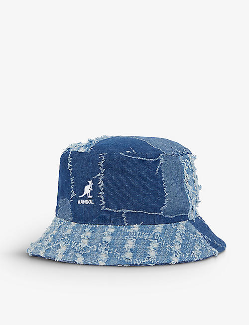 KANGOL：Bermuda 徽标刺绣牛仔布渔夫帽