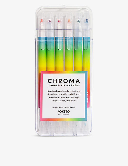 POKETO: Chroma double tip markers set of six