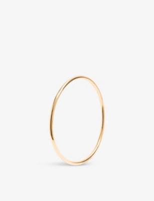 TILLY SVEAAS: Slim small 18ct yellow gold-plated brass bangle bracelet