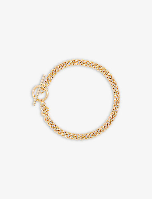 TILLY SVEAAS: Baby Curb 23.5ct yellow gold-plated sterling silver bracelet
