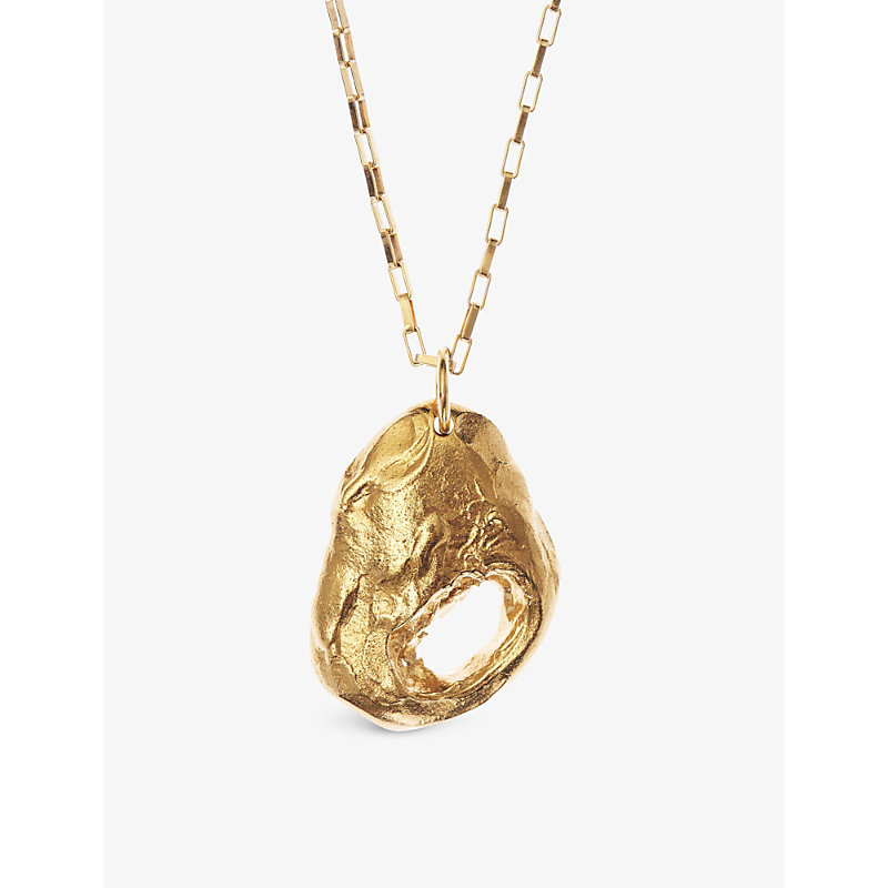 ALIGHIERI WOMENS GOLD THE CLOUDS IN YOUR MIND 24CT GOLD-PLATED BRONZE PENDANT NECKLACE,R03754687