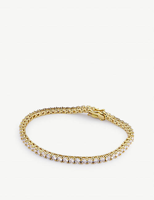 OMA THE LABEL: 18ct&nbsp;gold-plated brass and crystal bracelet