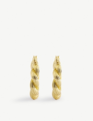 Oma The Label The Smil 18 Karat Gold Plated Hoop Earrings