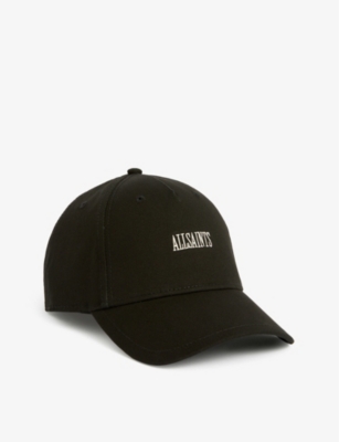 Allsaints Axl Logo-embroidered Canvas Baseball Cap In Black/white