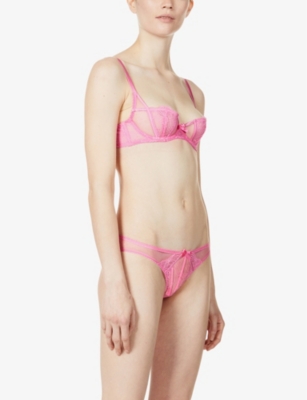 AGENT PROVOCATEUR - Rozlyn floral-embroidered lace balconette bra |  Selfridges.com