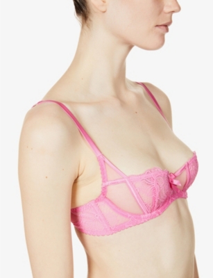 AGENT PROVOCATEUR - Rozlyn floral-embroidered lace balconette bra |  Selfridges.com