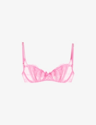AGENT PROVOCATEUR - Rozlyn floral-embroidered lace balconette bra |  Selfridges.com