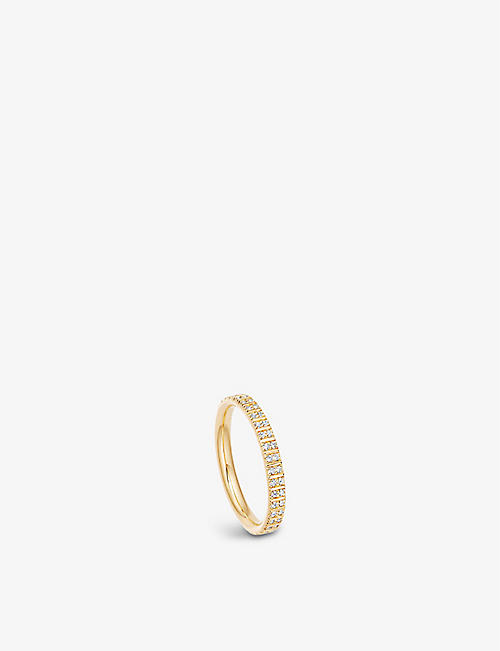 ASTLEY CLARKE: Astra double 18ct yellow gold vermeil and white sapphire eternity ring