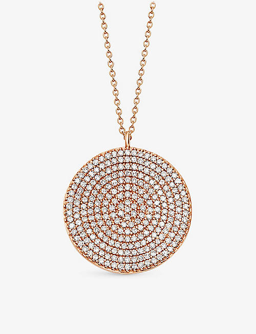 ASTLEY CLARKE: Icon large recycled 14ct rose gold and 0.77ct diamond pendant necklace