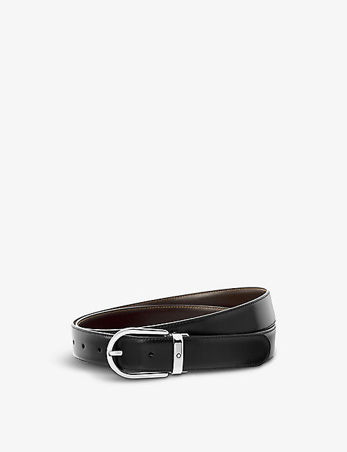 MONTBLANC: Horseshoe-buckle leather belt